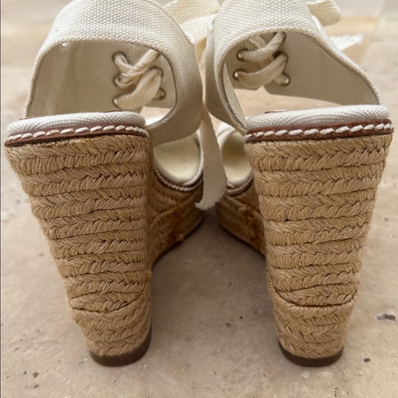 Tory Burch Cream Espadrille Wedges - Picture 3 of 8